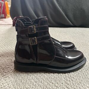 Dr. Martens Flora Smooth Leather Buckle Chelsea Boots (US 9 Women)